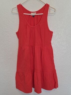 Universal Thread Coral Cotton Gauze Dress, Size S